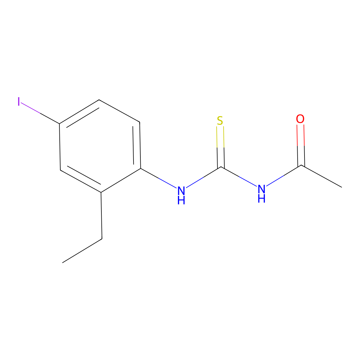 N-[(2-ethyl-4-iodophenyl)carbamothioyl]acetamide molecular structure, CAS 674811-84-8