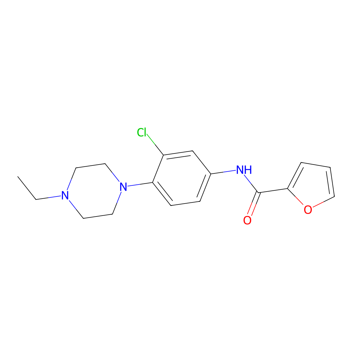 N-[3-chloro-4-(4-ethylpiperazin-1-yl)phenyl]furan-2-carboxamide molecular structure, CAS 674812-55-6