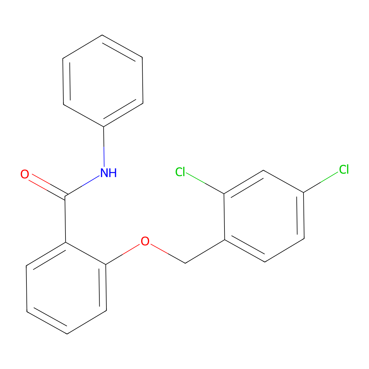 2-[(2,4-dichlorophenyl)methoxy]-N-phenylbenzamide molecular structure, CAS 674812-85-2