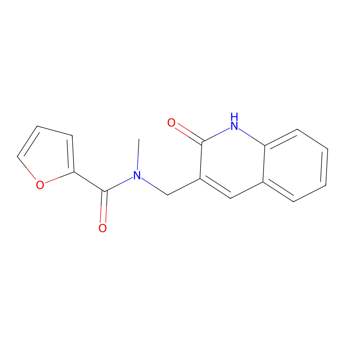 N-methyl-N-[(2-oxo-1H-quinolin-3-yl)methyl]furan-2-carboxamide molecular structure, CAS 674813-97-9