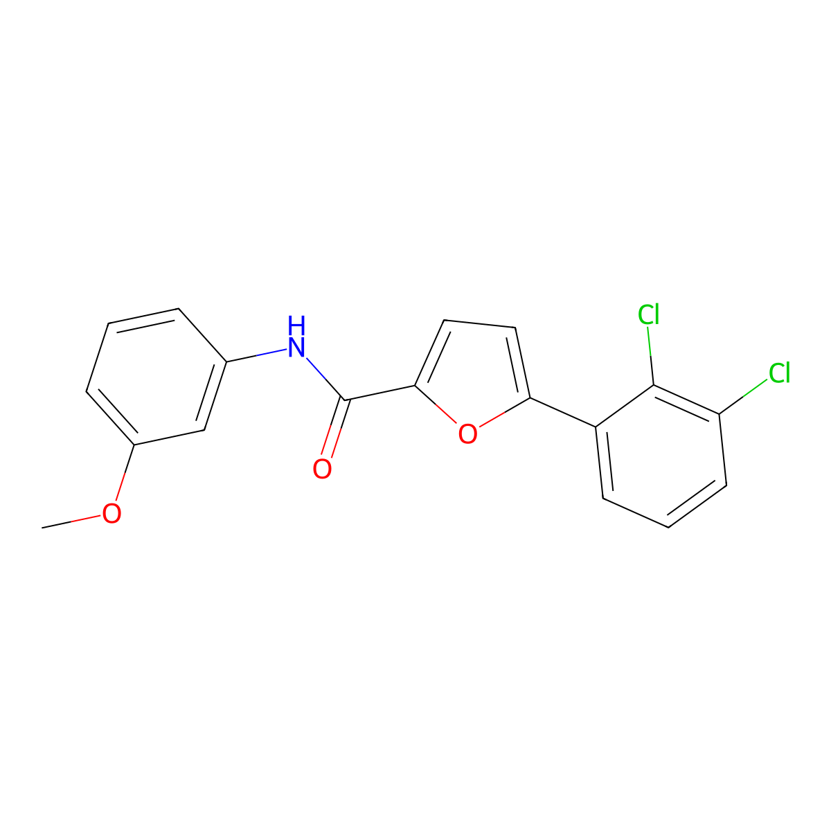 5-(2,3-dichlorophenyl)-N-(3-methoxyphenyl)furan-2-carboxamide molecular structure, CAS 674814-19-8