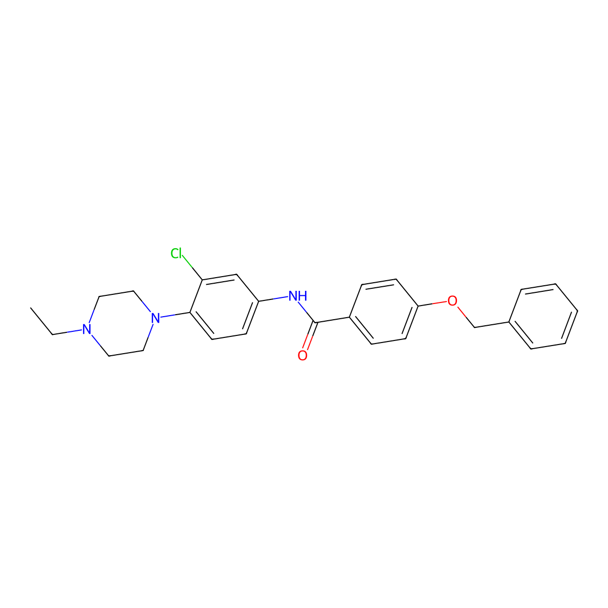 N-[3-chloro-4-(4-ethylpiperazin-1-yl)phenyl]-4-phenylmethoxybenzamide molecular structure, CAS 674814-58-5