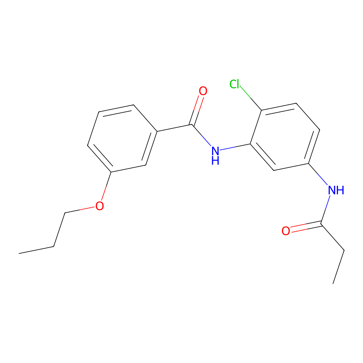 N-[2-chloro-5-(propanoylamino)phenyl]-3-propoxybenzamide molecular structure, CAS 674814-66-5