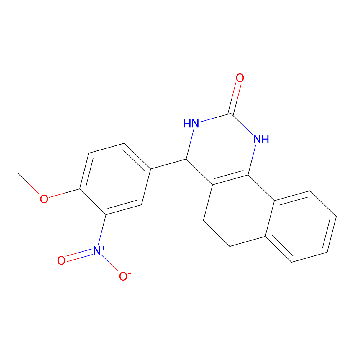 4-(4-methoxy-3-nitrophenyl)-3,4,5,6-tetrahydrobenzo[h]quinazolin-2(1H)-one molecular structure, CAS 674815-69-1