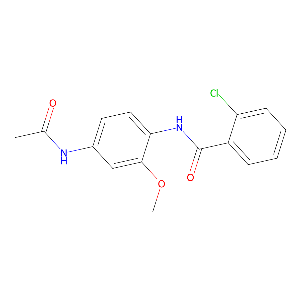 N-(4-acetamido-2-methoxyphenyl)-2-chlorobenzamide molecular structure, CAS 674815-74-8