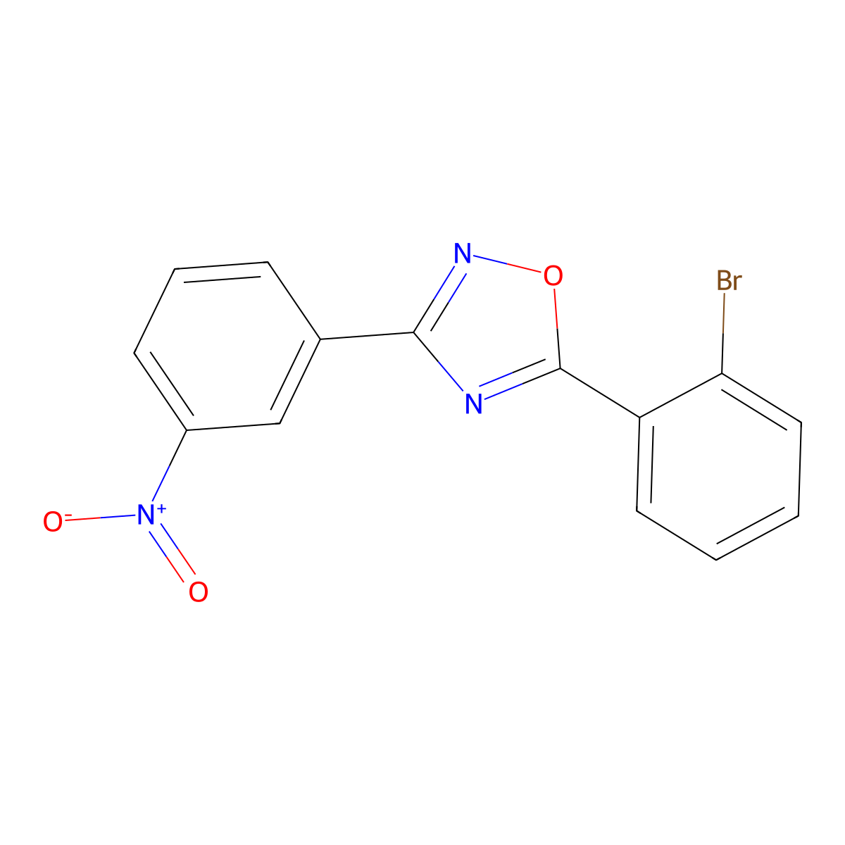 5-(2-Bromophenyl)-3-(3-nitrophenyl)-1,2,4-oxadiazole molecular structure, CAS 674816-15-0