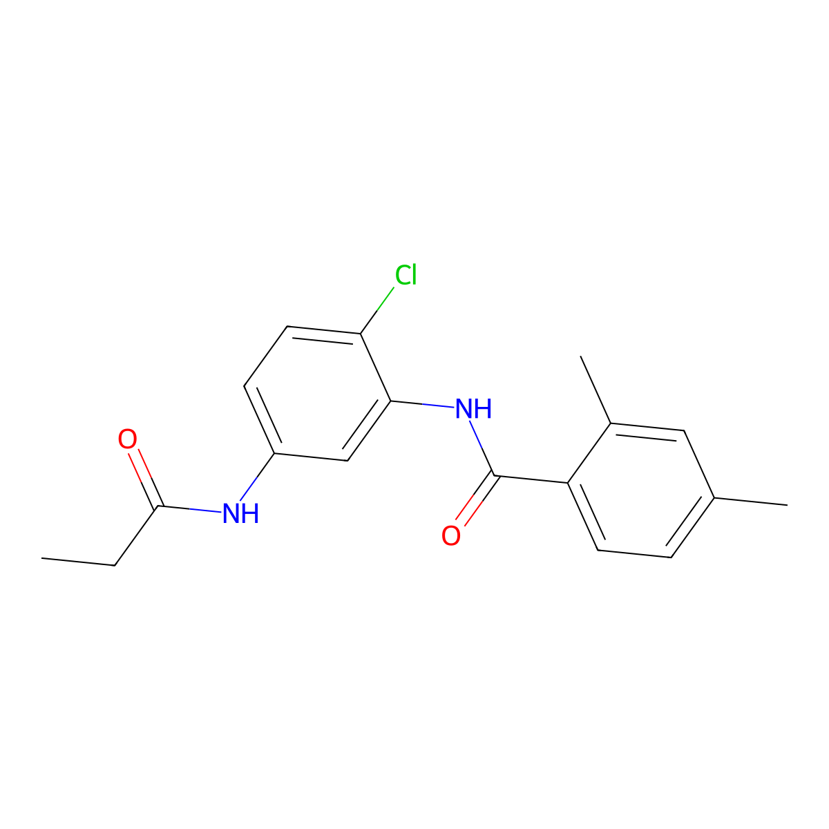N-[2-chloro-5-(propanoylamino)phenyl]-2,4-dimethylbenzamide molecular structure, CAS 674816-17-2