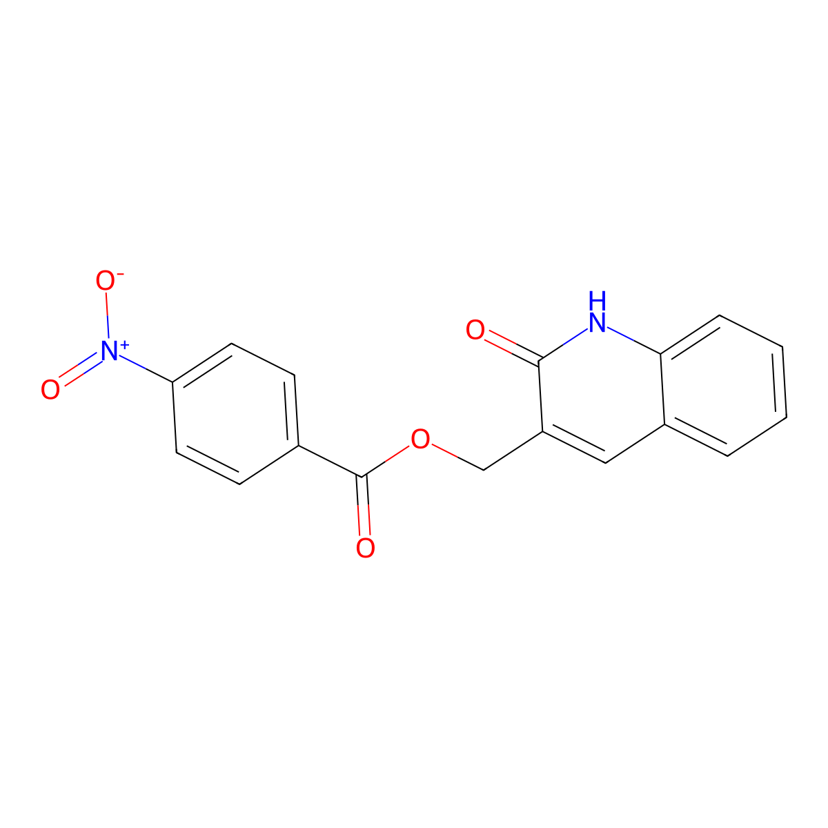 (2-oxo-1H-quinolin-3-yl)methyl 4-nitrobenzoate molecular structure, CAS 674816-75-2