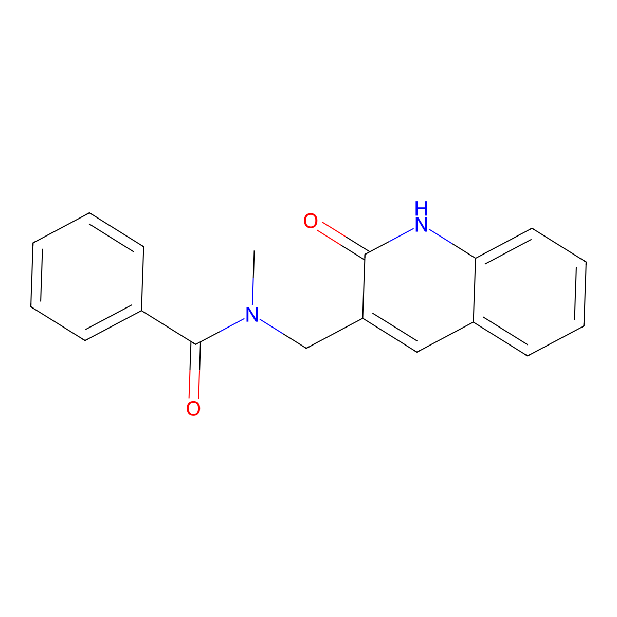 N-methyl-N-[(2-oxo-1H-quinolin-3-yl)methyl]benzamide molecular structure, CAS 674817-25-5
