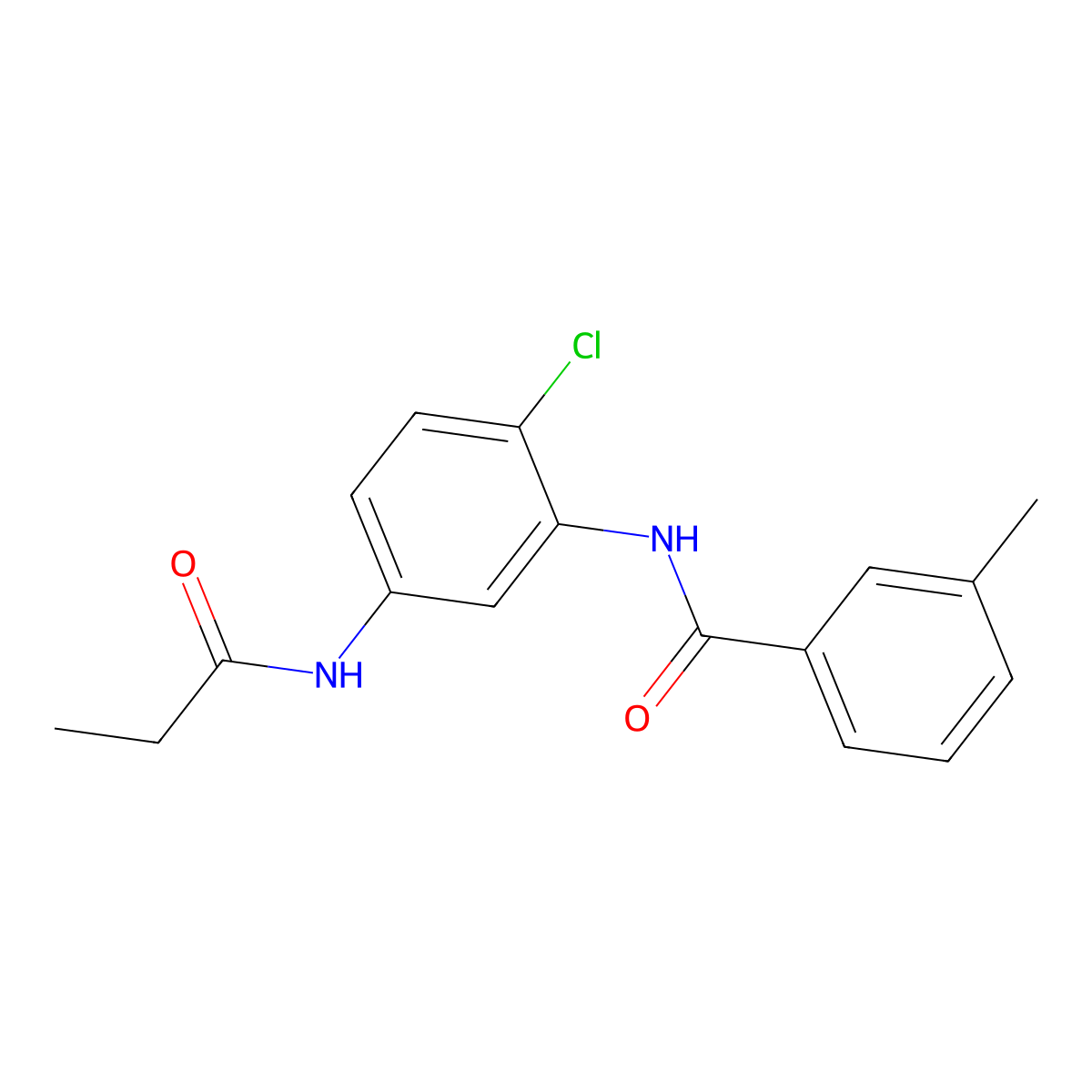 N-[2-chloro-5-(propanoylamino)phenyl]-3-methylbenzamide molecular structure, CAS 674817-53-9
