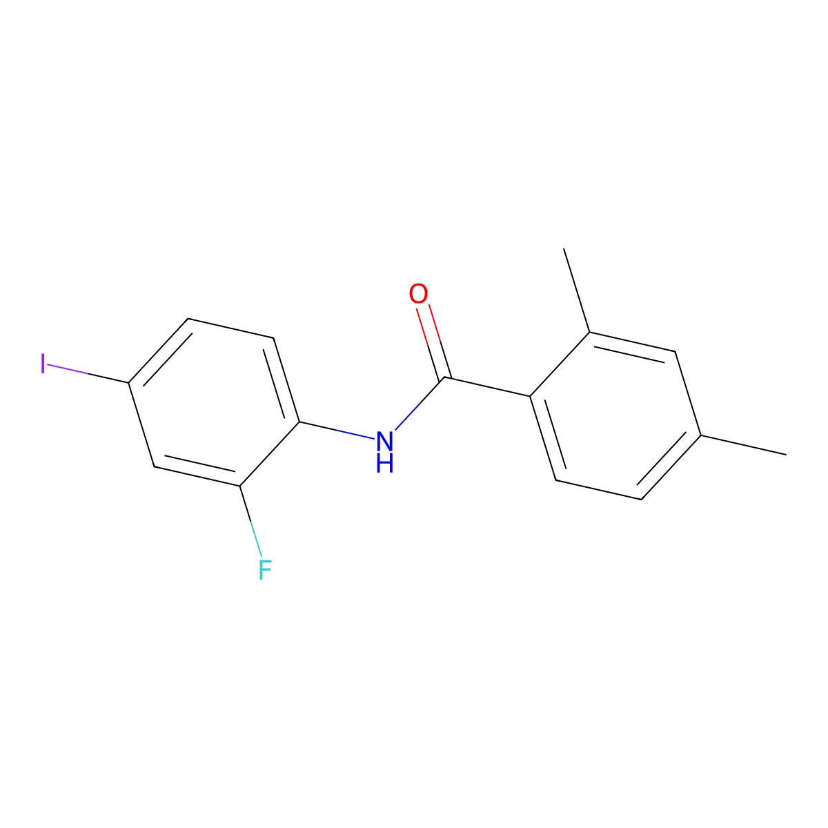 N-(2-fluoro-4-iodophenyl)-2,4-dimethylbenzamide molecular structure, CAS 674817-89-1