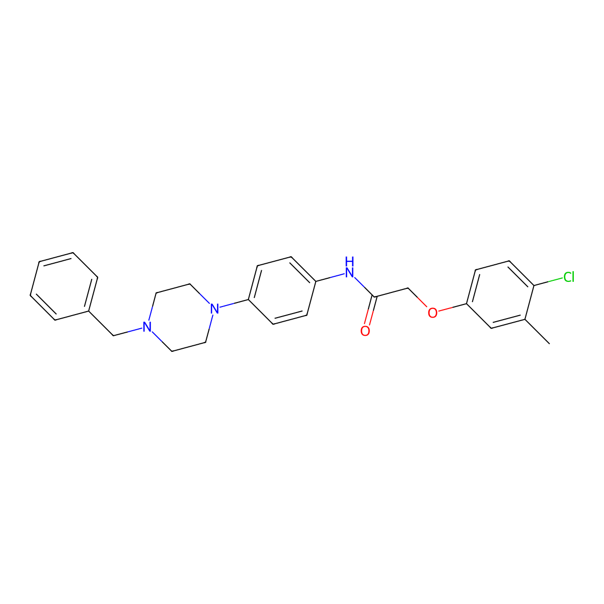 N-[4-(4-benzylpiperazin-1-yl)phenyl]-2-(4-chloro-3-methylphenoxy)acetamide molecular structure, CAS 674818-69-0