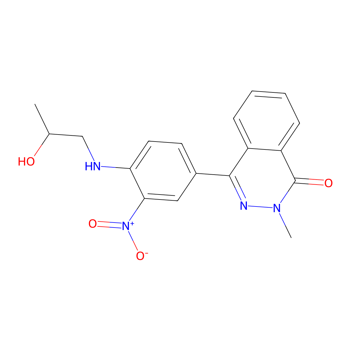 4-{4-[(2-hydroxypropyl)amino]-3-nitrophenyl}-2-methylphthalazin-1(2H)-one molecular structure, CAS 674818-70-3