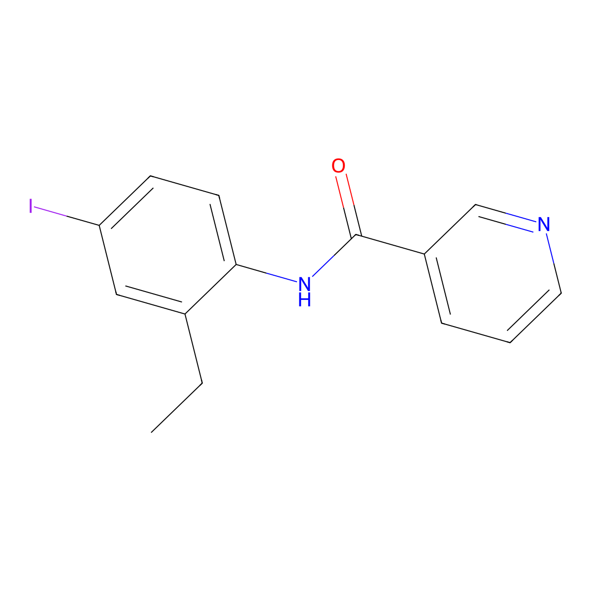 N-(2-ethyl-4-iodophenyl)pyridine-3-carboxamide molecular structure, CAS 674819-09-1