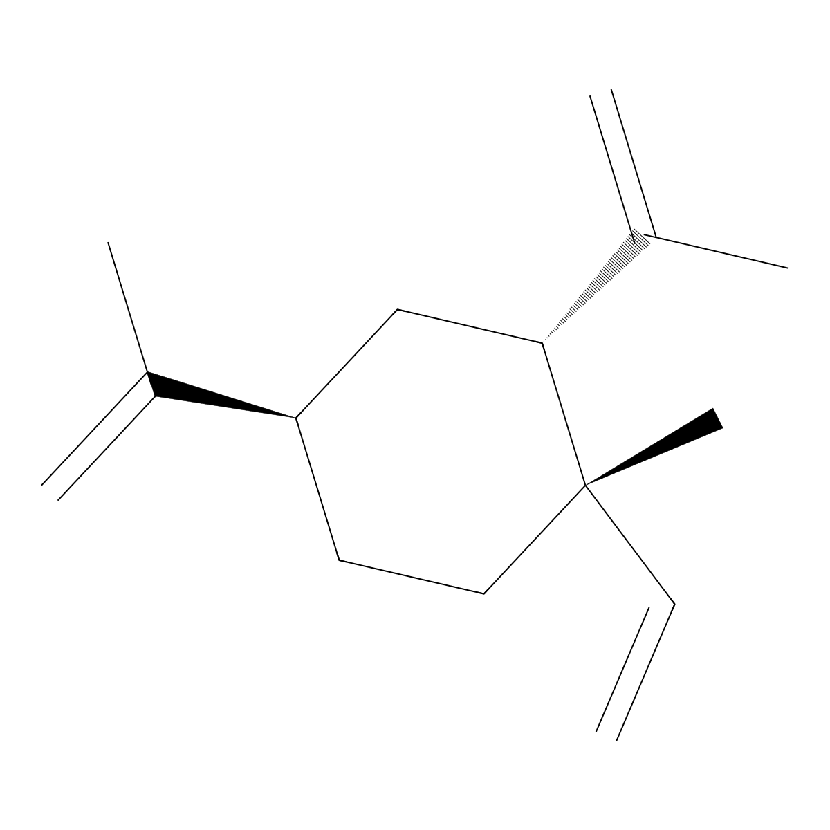 (1S,2R,4R)-1-ethenyl-1-methyl-2,4-bis(prop-1-en-2-yl)cyclohexane molecular structure, CAS 674819-49-9