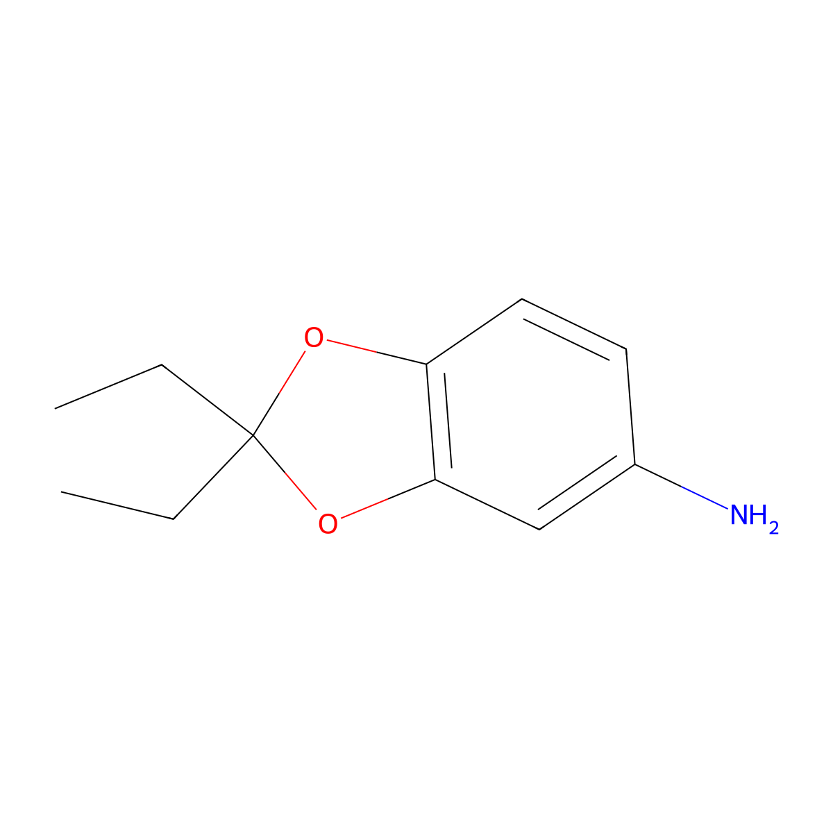 2,2-diethyl-2H-1,3-benzodioxol-5-amine molecular structure, CAS 67482-20-6