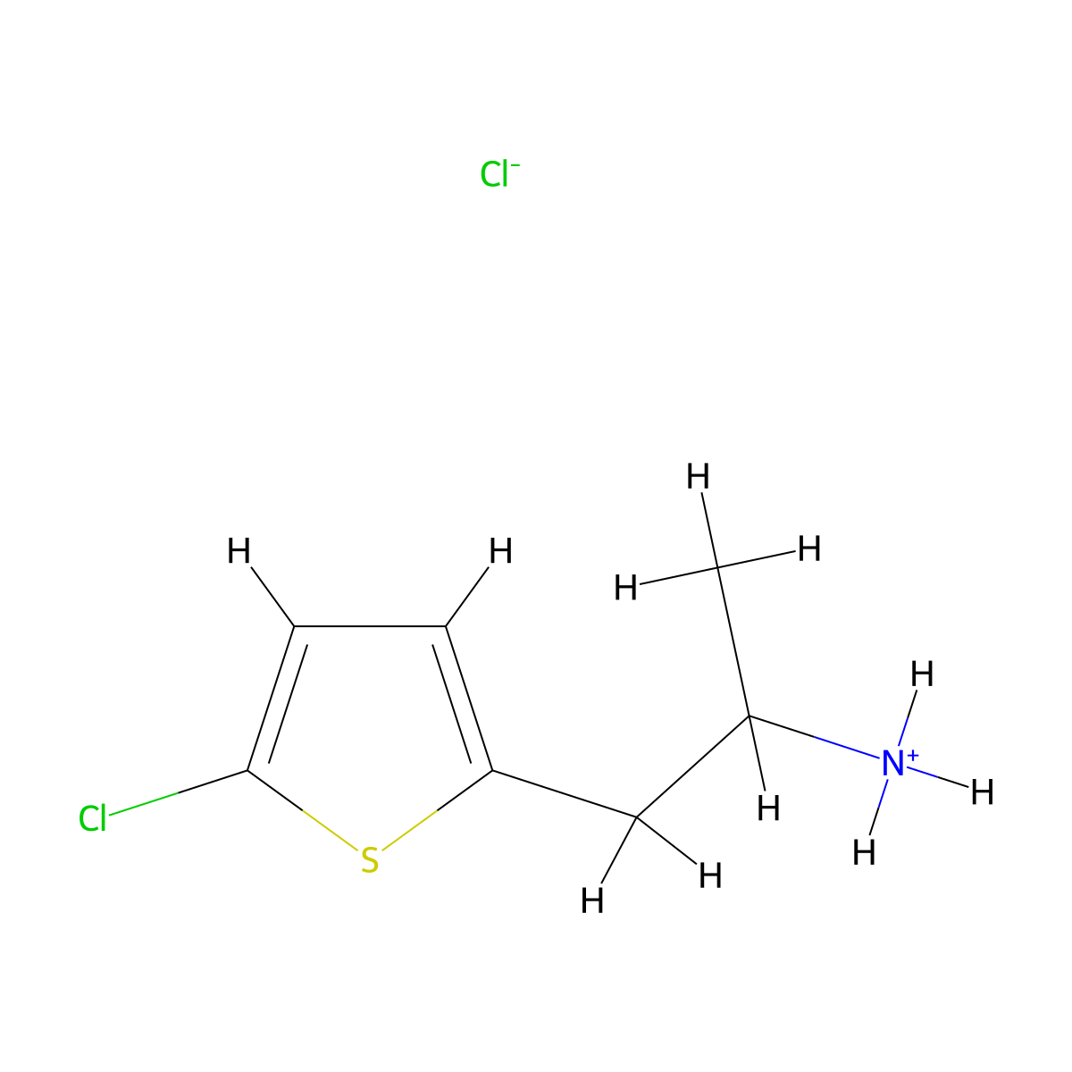 Ethylamine, 1-(5-chloro-2-thenyl)-, hydrochloride molecular structure, CAS 67482-58-0