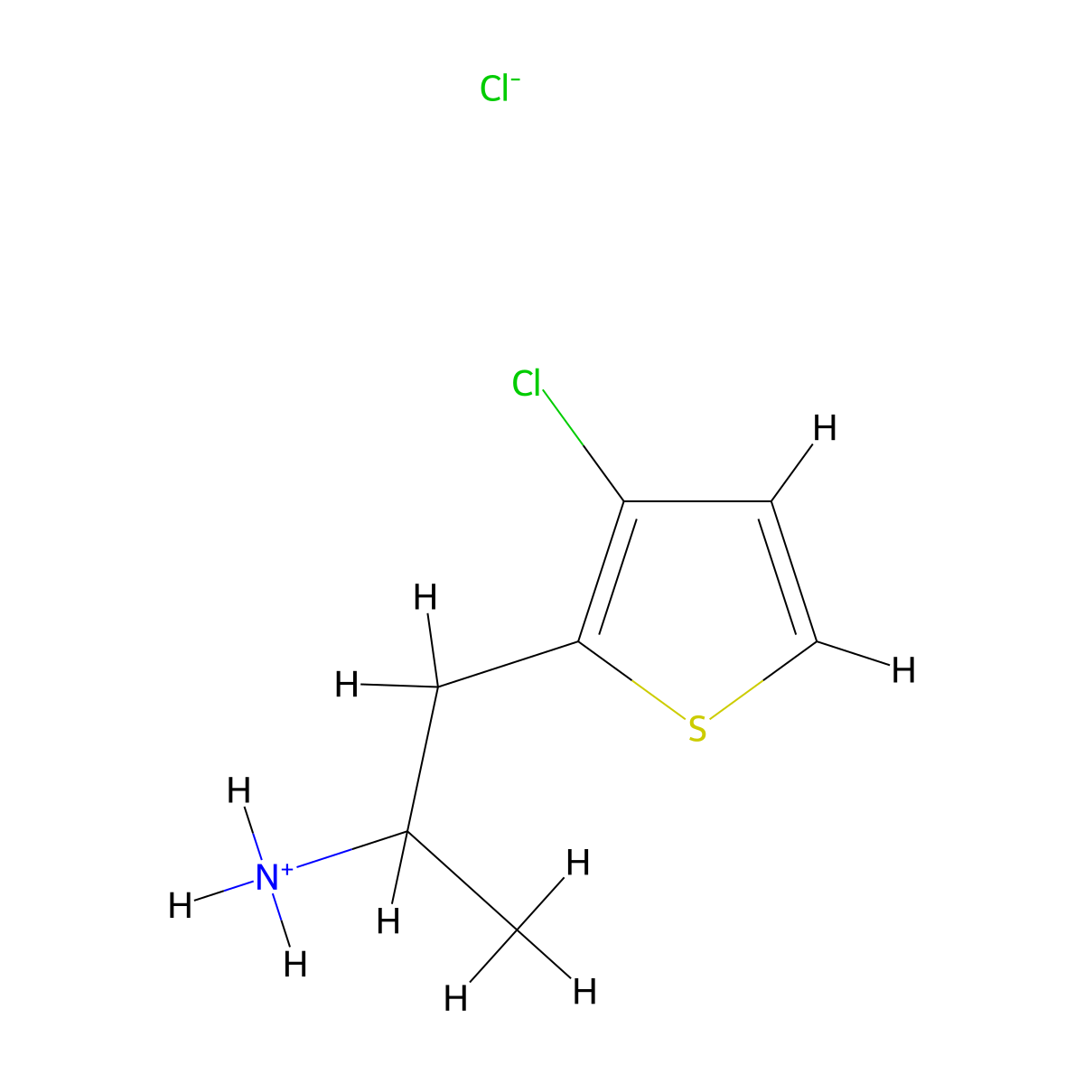 1-(3-Chlorothiophen-2-yl)propan-2-amine--hydrogen chloride (1/1) molecular structure, CAS 67482-59-1