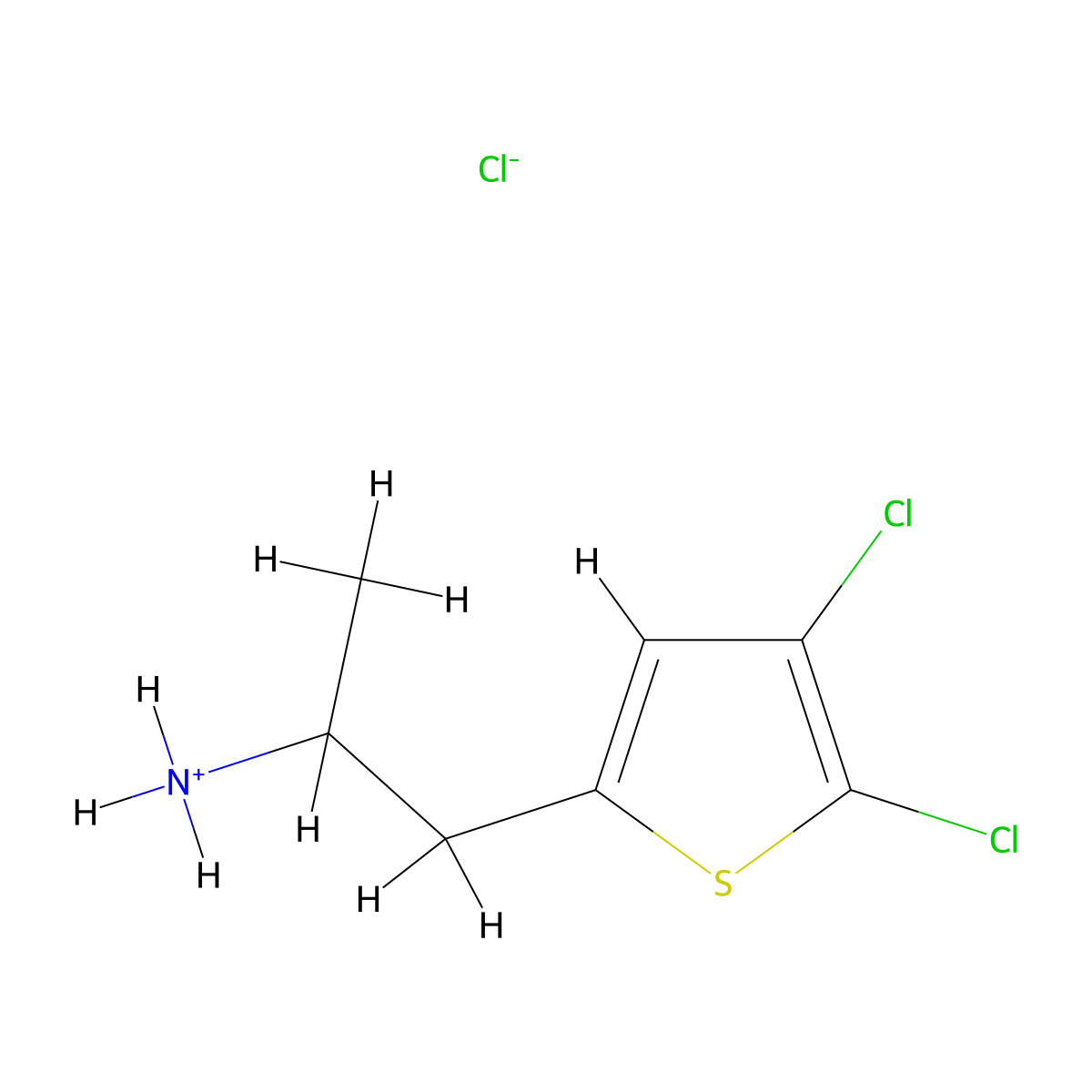 Ethylamine, 1-(4,5-dichloro-2-thenyl)-, hydrochloride molecular structure, CAS 67482-62-6