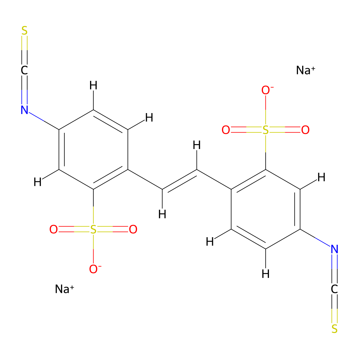 Disodium 4,4'-diisothiocyanato-2,2'-stilbenedisulfonate, (E)- molecular structure, CAS 67483-13-0