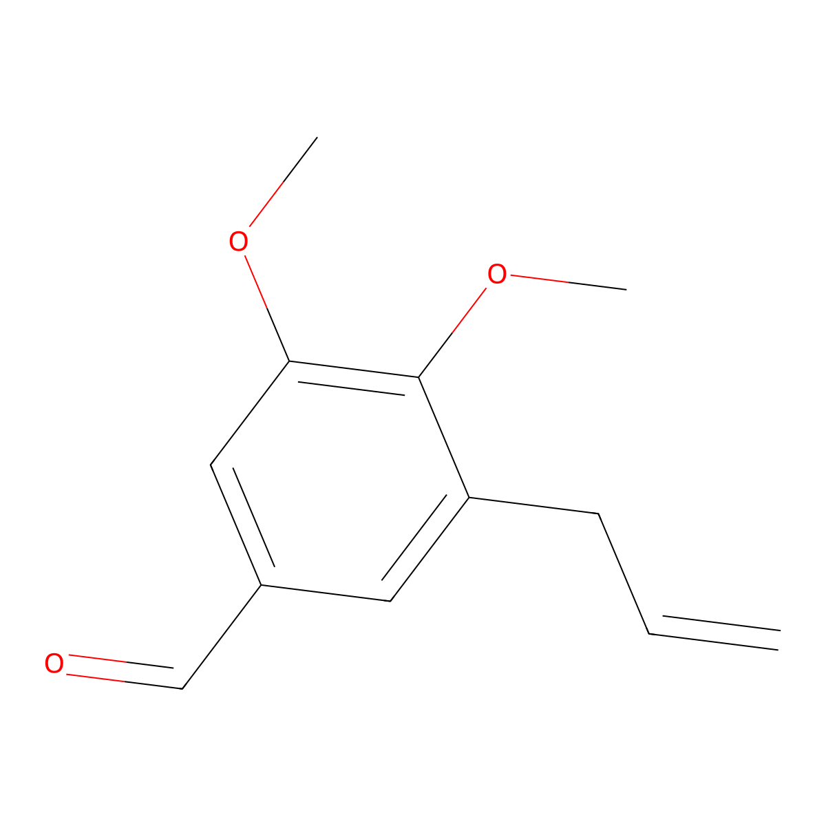 3-Allyl-4,5-dimethoxy-benzaldehyde molecular structure, CAS 67483-49-2