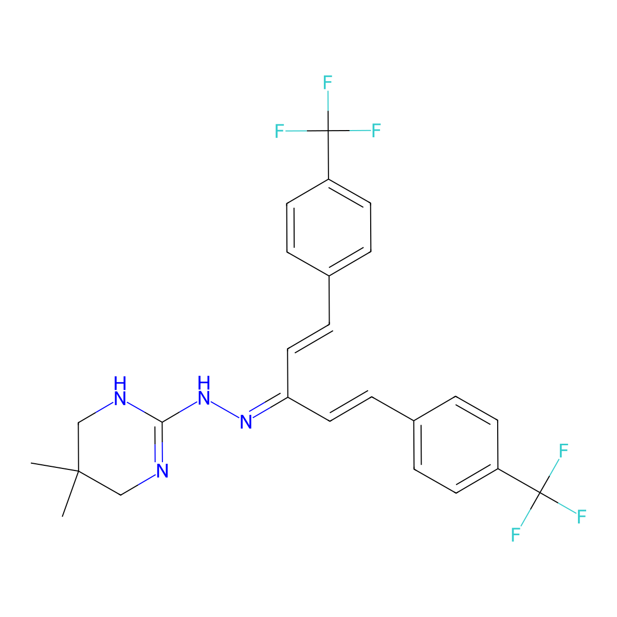 Hydramethylnon molecular structure, CAS 67485-29-4