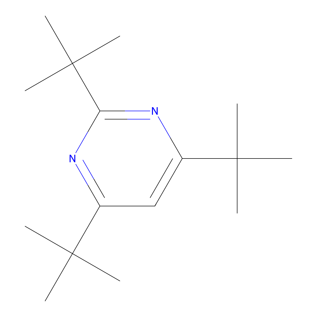 2,4,6-Tris(1,1-dimethylethyl)pyrimidine molecular structure, CAS 67490-21-5