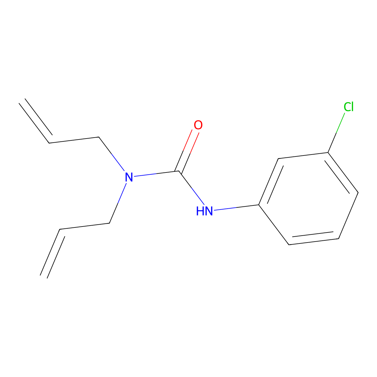 3-(3-Chlorophenyl)-1,1-bis(prop-2-enyl)urea molecular structure, CAS 67491-36-5