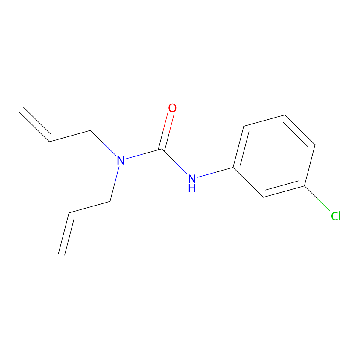 3-(3-Chlorophenyl)-1,1-bis(prop-2-enyl)urea molecular structure, CAS 67491-36-5
