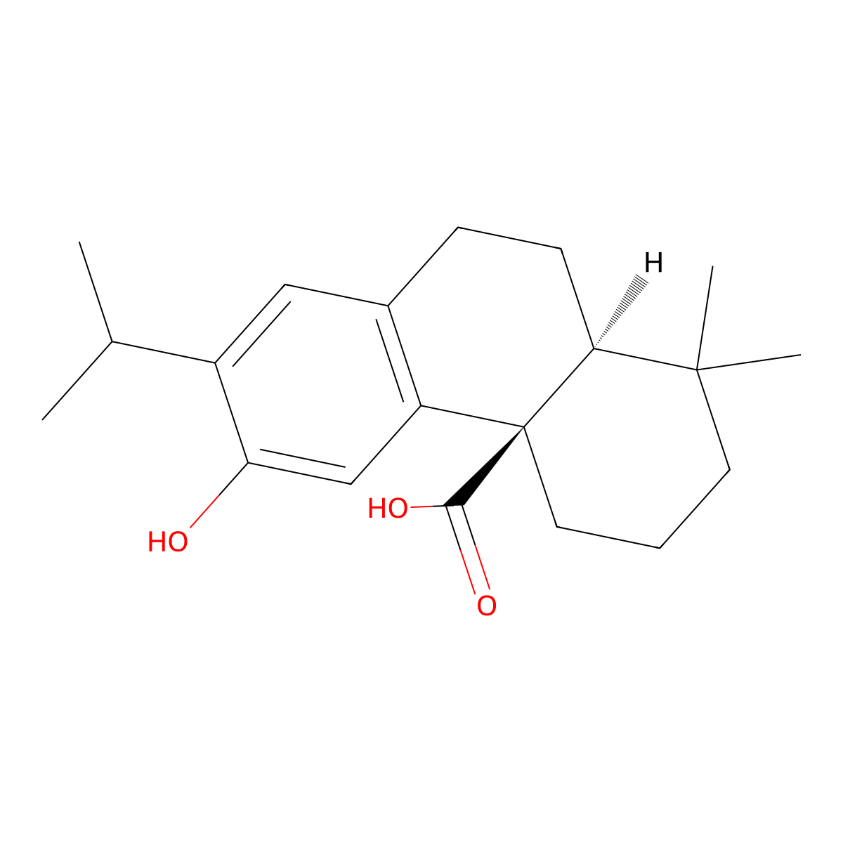 (4aR,10aS)-1,3,4,9,10,10a-Hexahydro-6-hydroxy-1,1-dimethyl-7-(1-methylethyl)-4a(2H)-phenanthrenecarboxylic acid molecular structure, CAS 67494-15-9