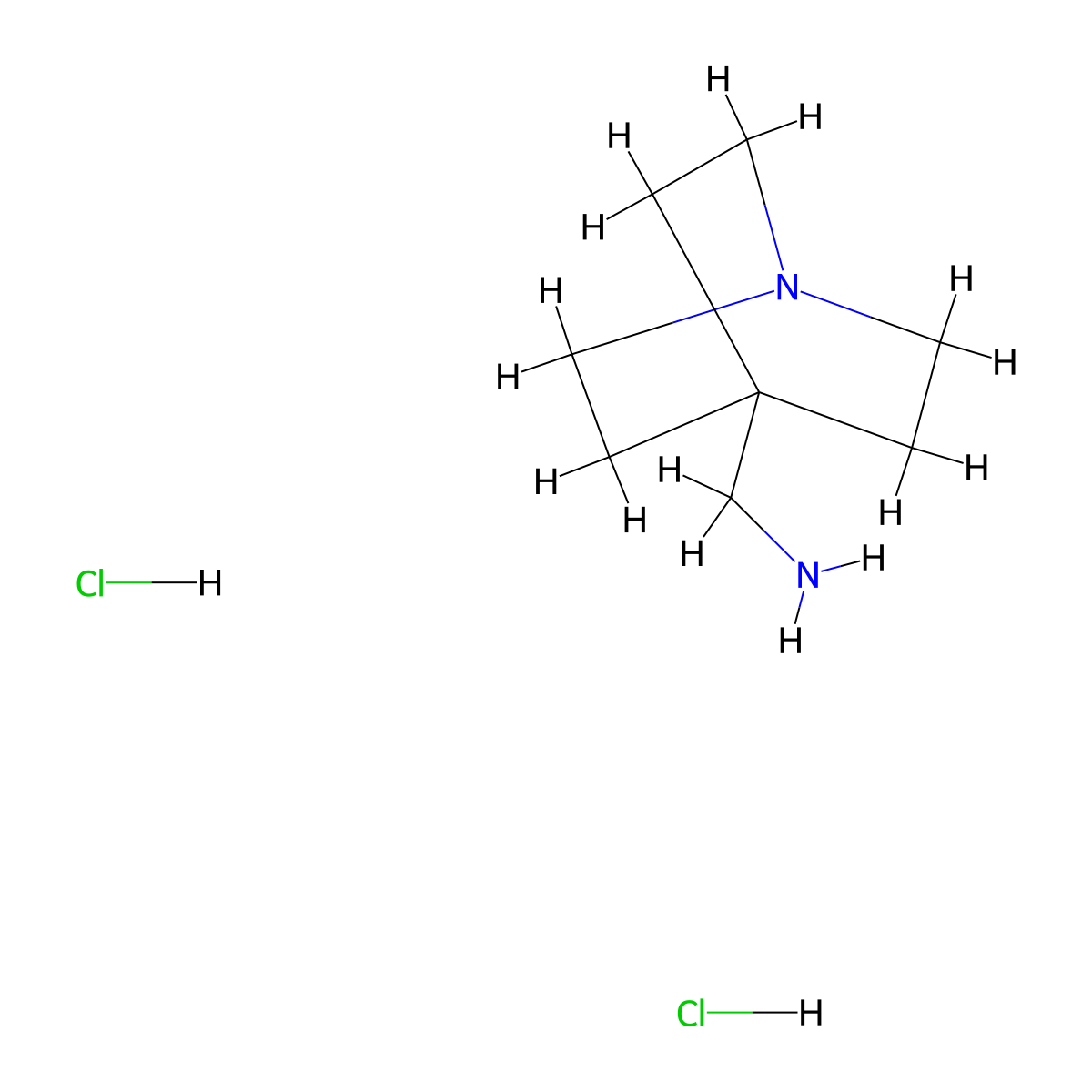 Quinuclidin-4-ylmethanamine dihydrochloride molecular structure, CAS 67496-77-9