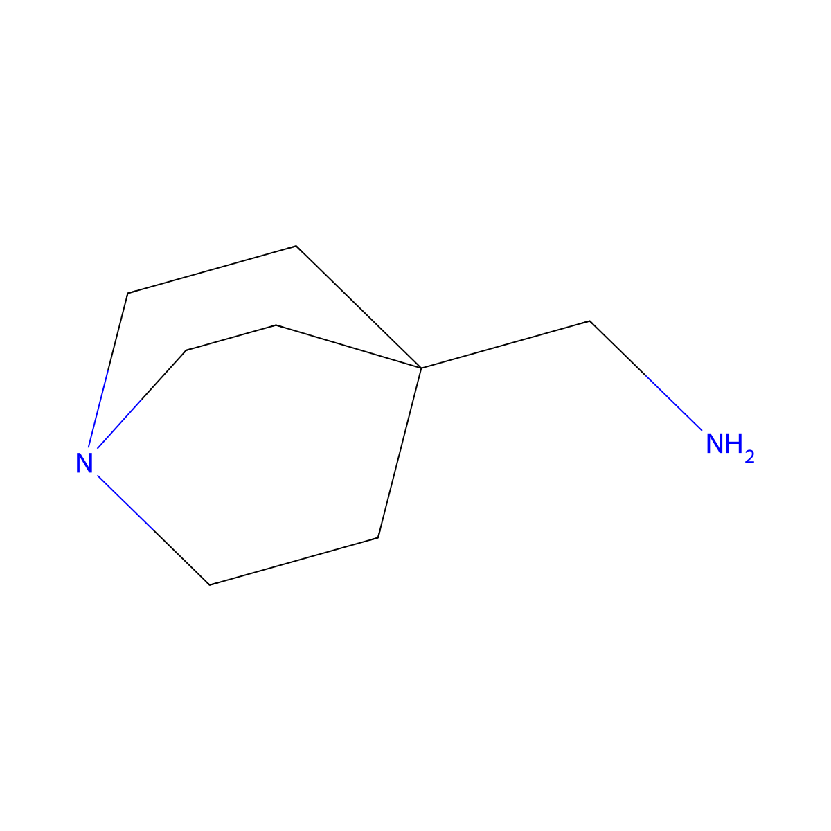Quinuclidin-4-ylmethanamine molecular structure, CAS 67496-78-0