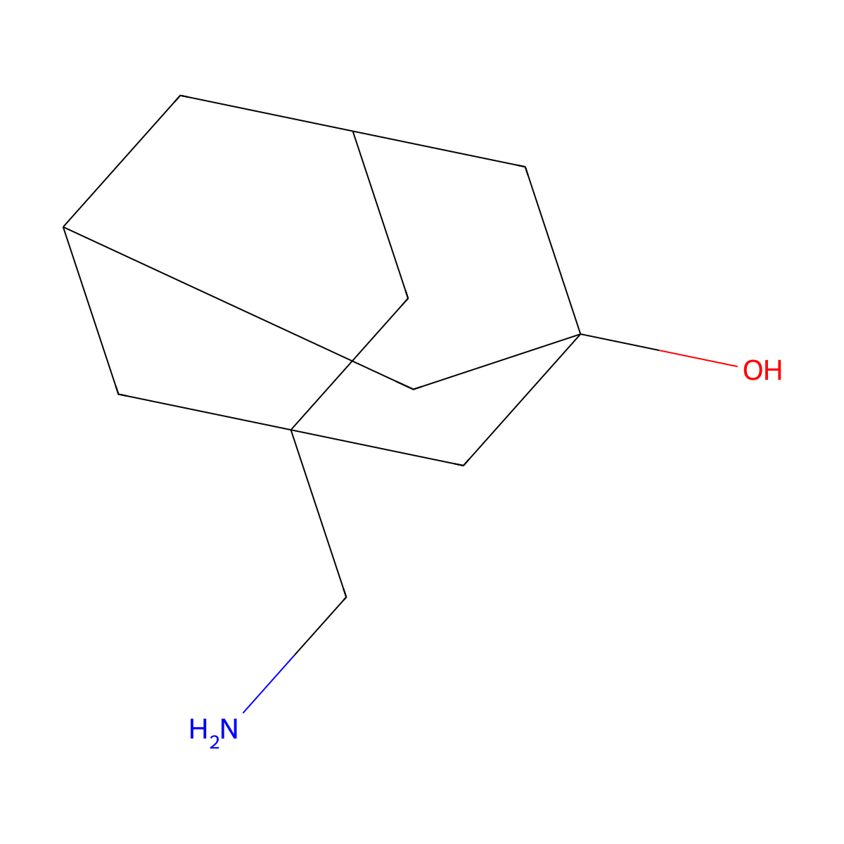 3-(Aminomethyl)adamantan-1-ol molecular structure, CAS 67496-96-2