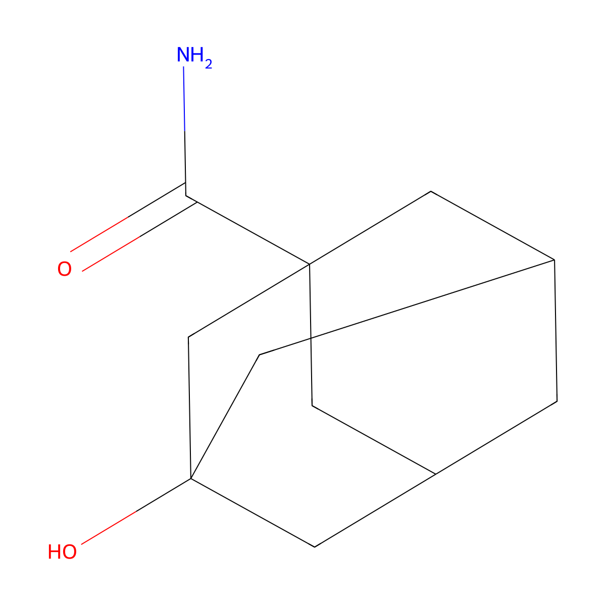 3-Hydroxyadamantane-1-carboxamide molecular structure, CAS 67496-98-4
