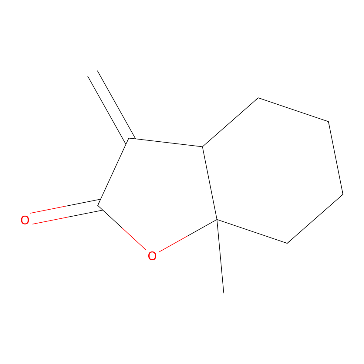 7a-Methyl-3-methylenehexahydrobenzofuran-2-one molecular structure, CAS 67498-53-7