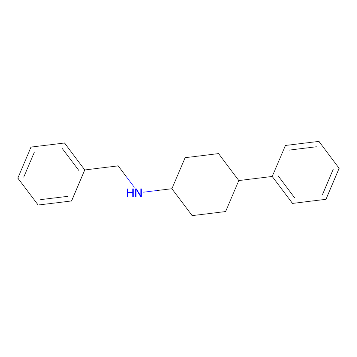N-Benzyl-4-phenylcyclohexanamine molecular structure, CAS 67498-85-5