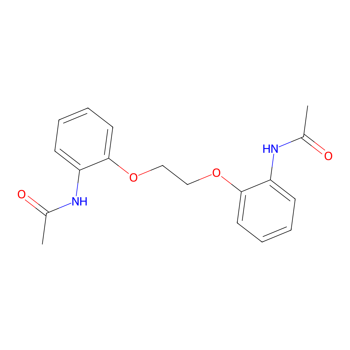 N-[2-[2-(2-acetamidophenoxy)ethoxy]phenyl]acetamide molecular structure, CAS 67499-49-4