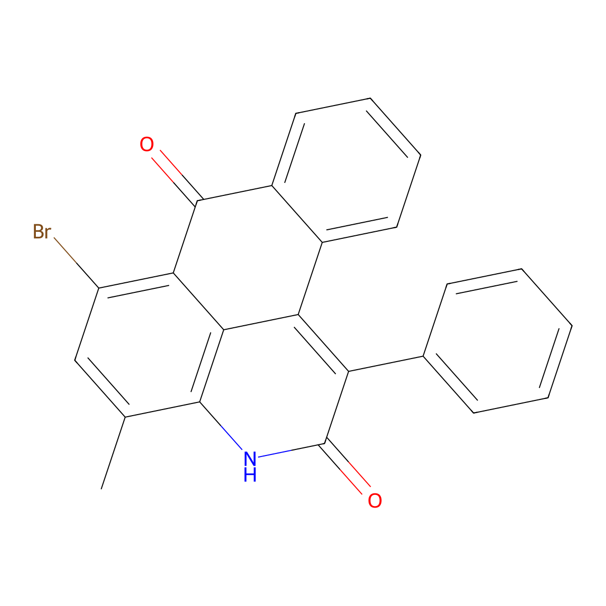 3H-Naphtho(1,2,3-de)quinoline-2,7-dione, 6-bromo-4-methyl-1-phenyl- molecular structure, CAS 67499-52-9