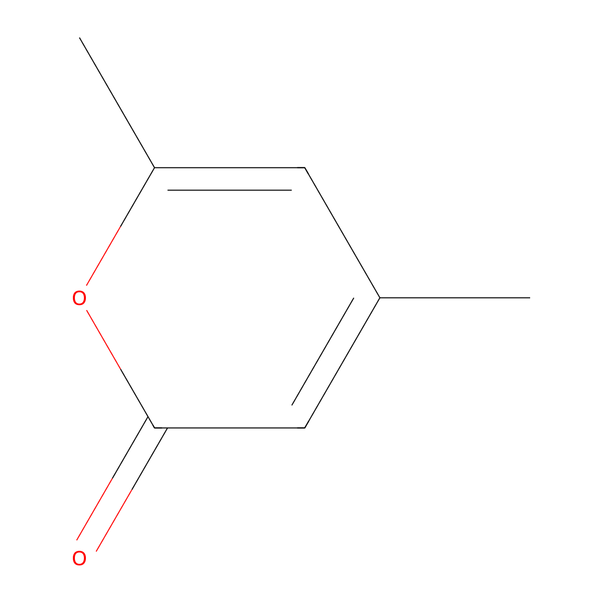 Mesitene lactone molecular structure, CAS 675-09-2