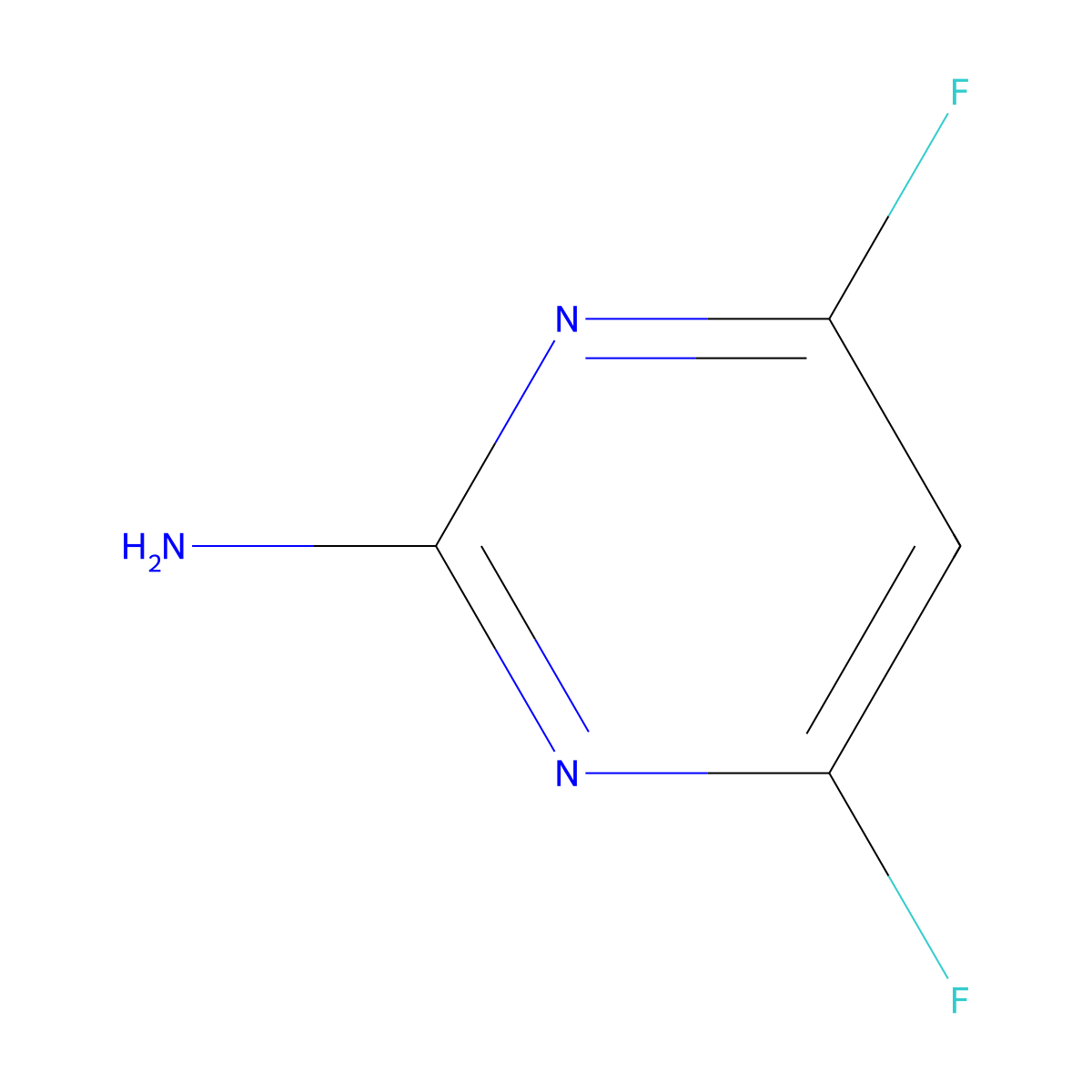 2-Amino-4,6-difluoropyrimidine molecular structure, CAS 675-11-6