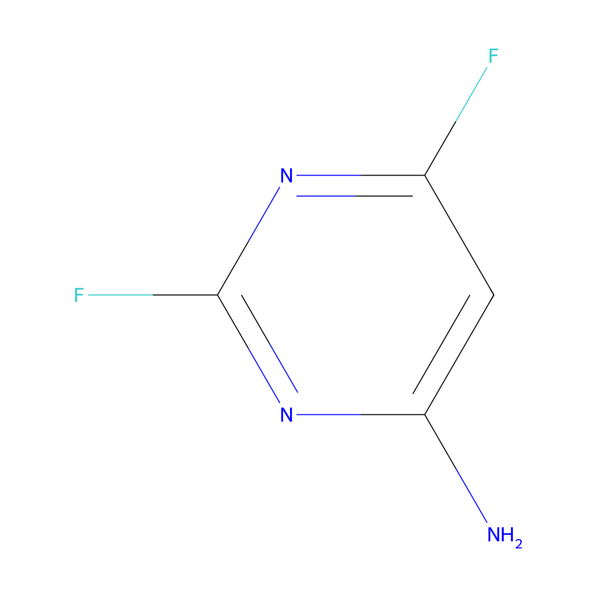2,6-Difluoropyrimidin-4-amine molecular structure, CAS 675-12-7