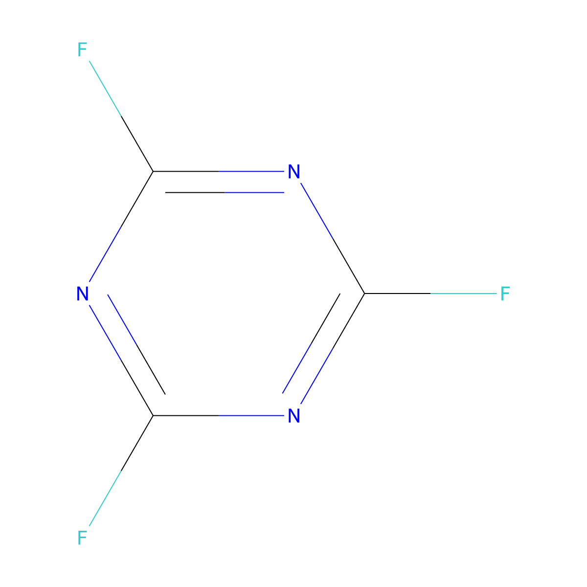Cyanuric fluoride molecular structure, CAS 675-14-9