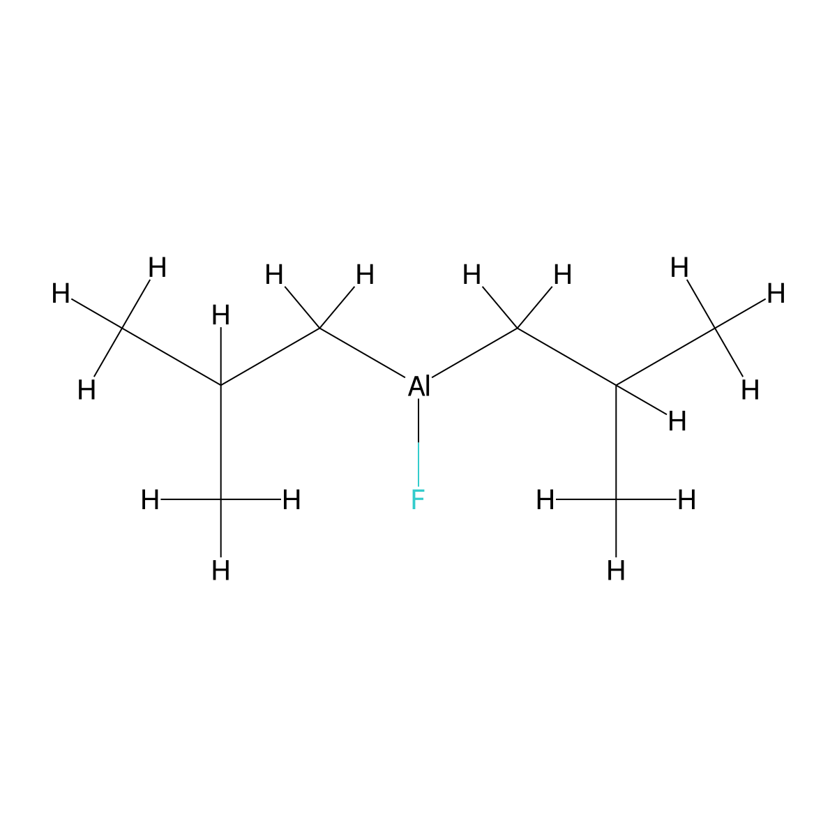 Fluorobis(2-methylpropyl)aluminum molecular structure, CAS 675-15-0