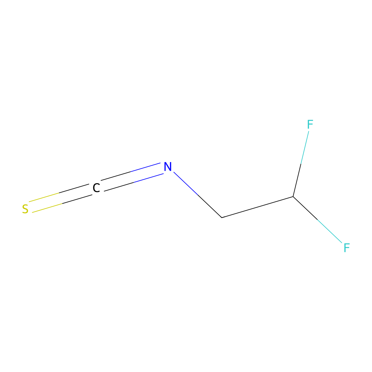 1,1-Difluoro-2-isothiocyanatoethane molecular structure, CAS 675-37-6