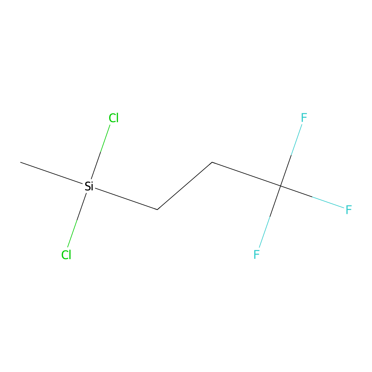 (3,3,3-Trifluoropropyl)methyldichlorosilane molecular structure, CAS 675-62-7