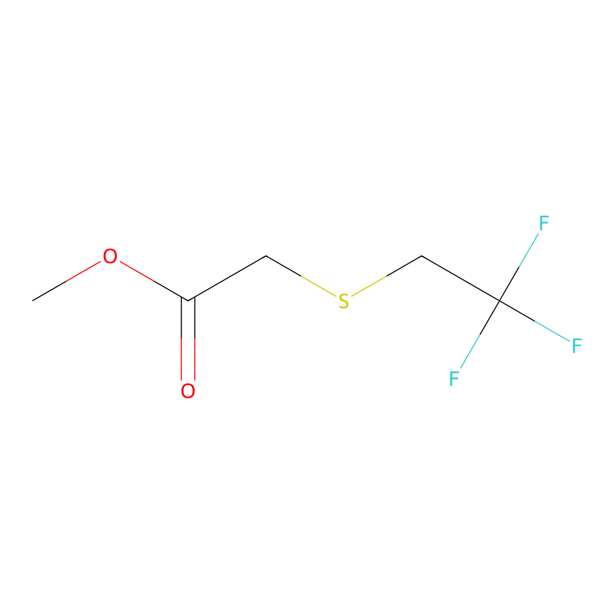 Methyl (2,2,2-trifluoroethylthio)acetate molecular structure, CAS 675-81-0
