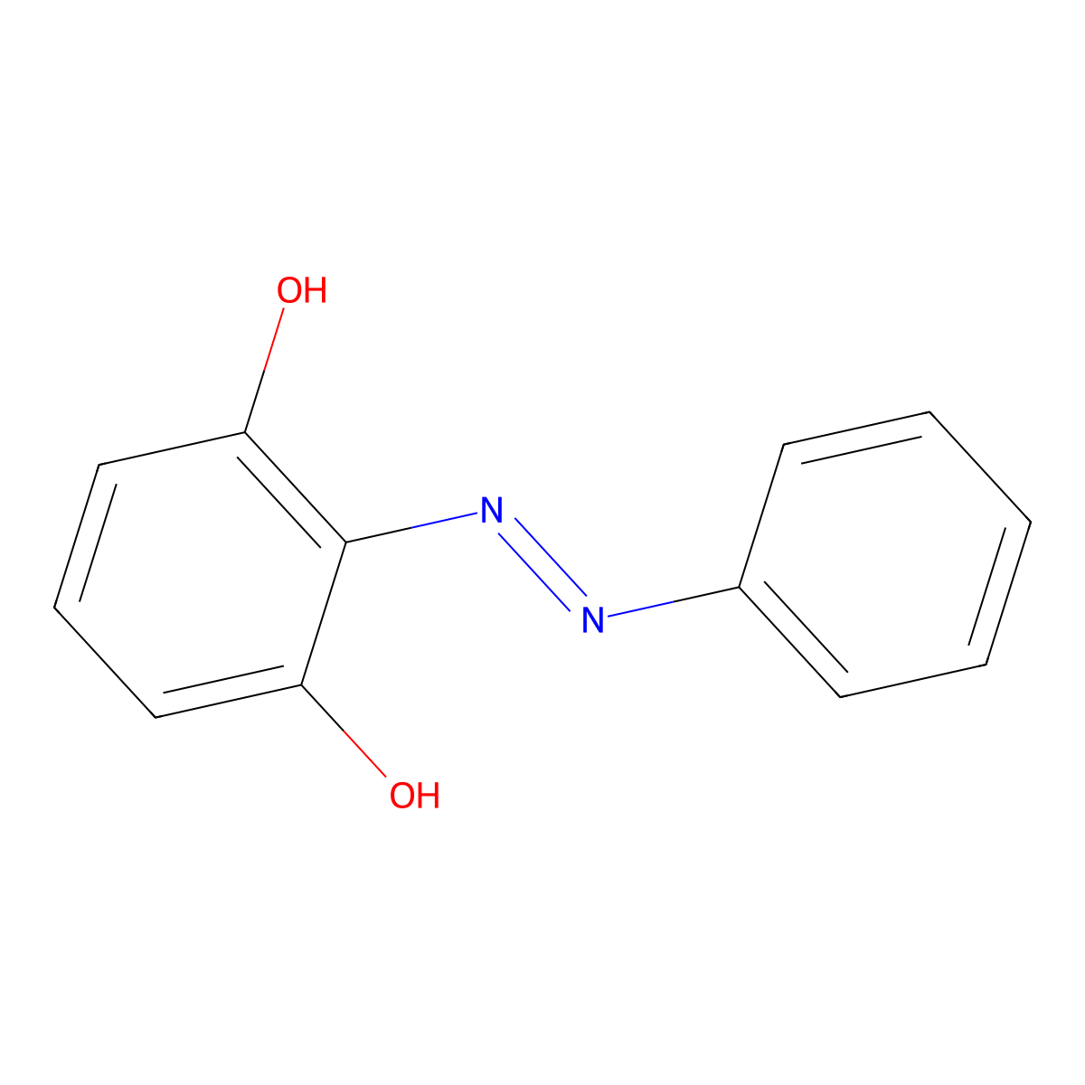 Phenylazoresorcinol molecular structure, CAS 67503-46-2