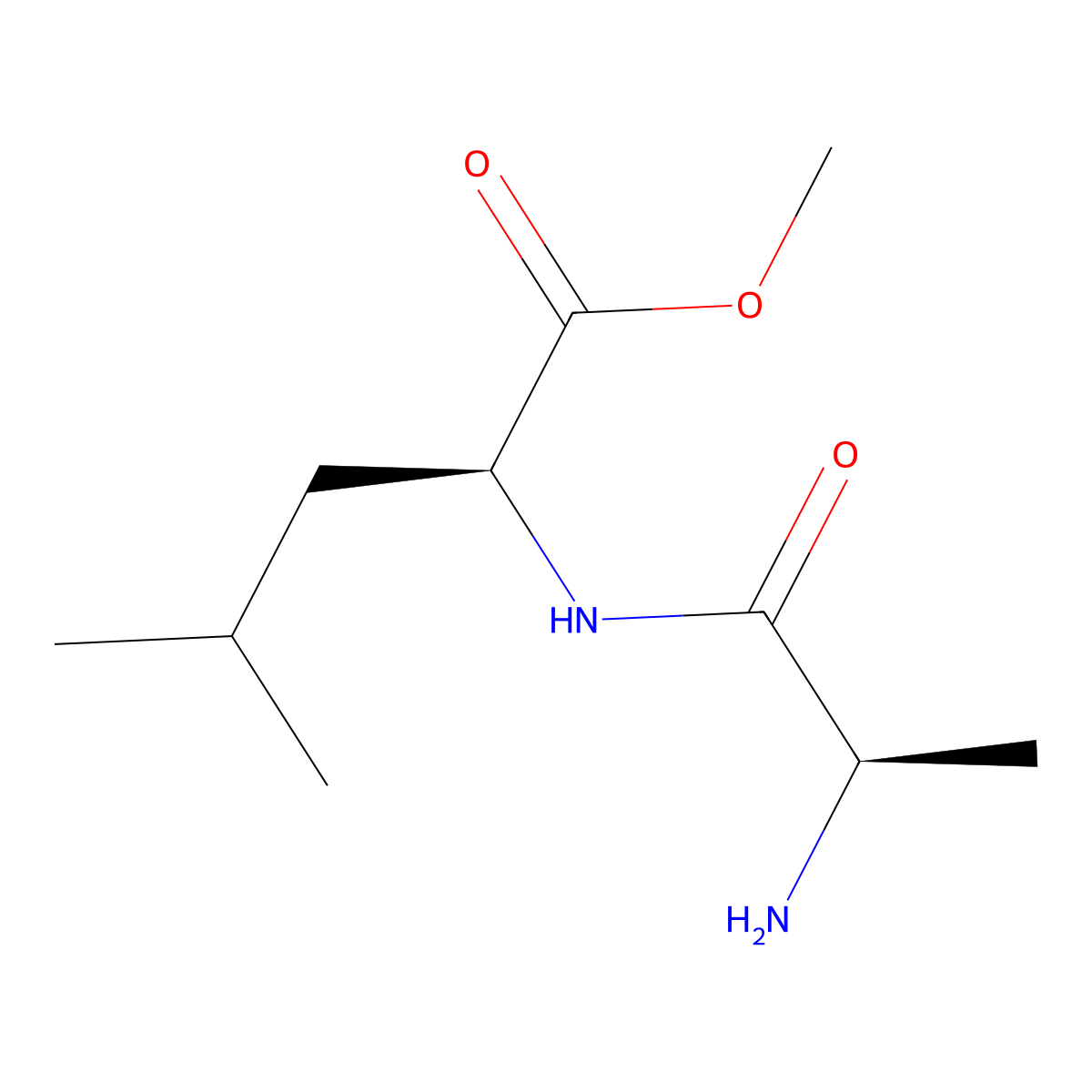 methyl (2S)-2-[(2R)-2-aminopropanamido]-4-methylpentanoate molecular structure, CAS 67503-95-1