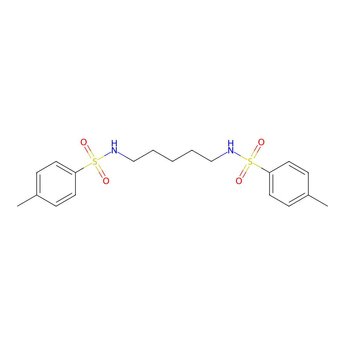 N,N'-pentane-1,5-diylbis(4-methylbenzenesulfonamide) molecular structure, CAS 67508-30-9
