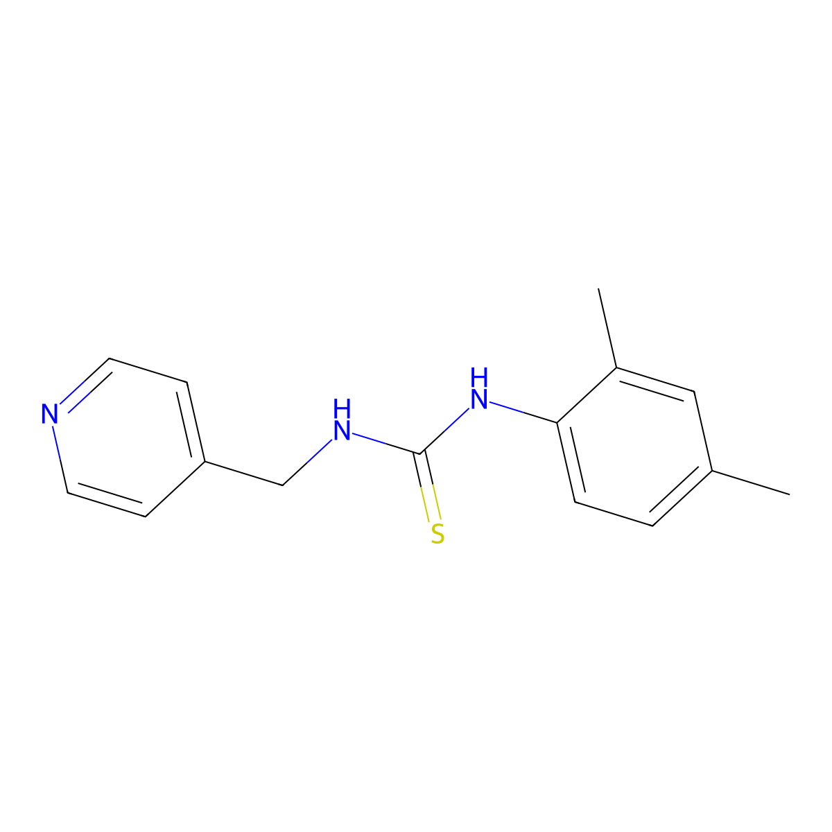 1-(2,4-Dimethylphenyl)-3-(pyridin-4-ylmethyl)thiourea molecular structure, CAS 675105-16-5